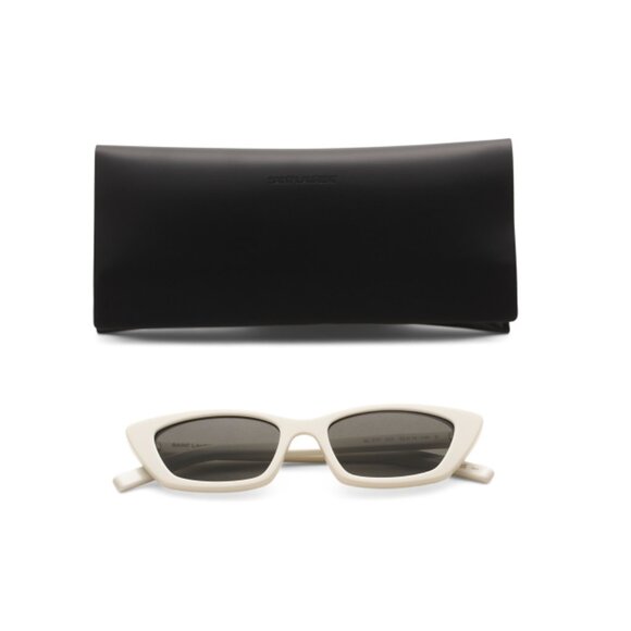 SAINT LAURENT White 58mm Cat Eye Sunglasses - Picture 1 of 2
